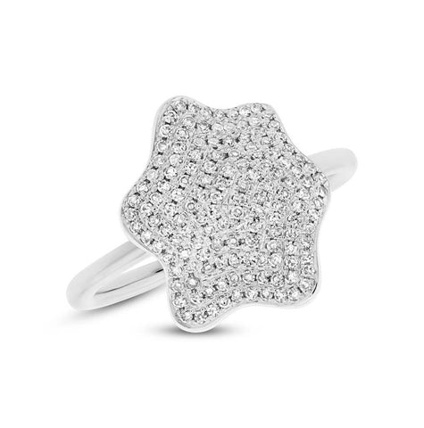 0.37 Ctw 14k White Gold Diamond Pave Womens Ring