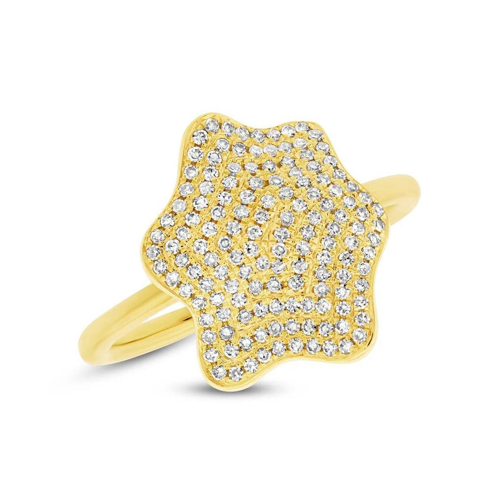 0.37 Ctw 14k Yellow Gold Diamond Pave Womens Ring