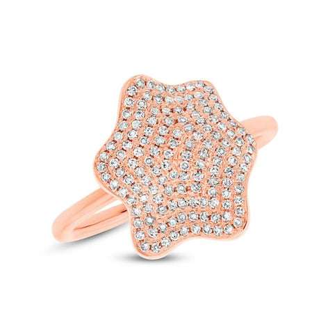 0.37 Ctw 14k Rose Gold Diamond Pave Womens Ring