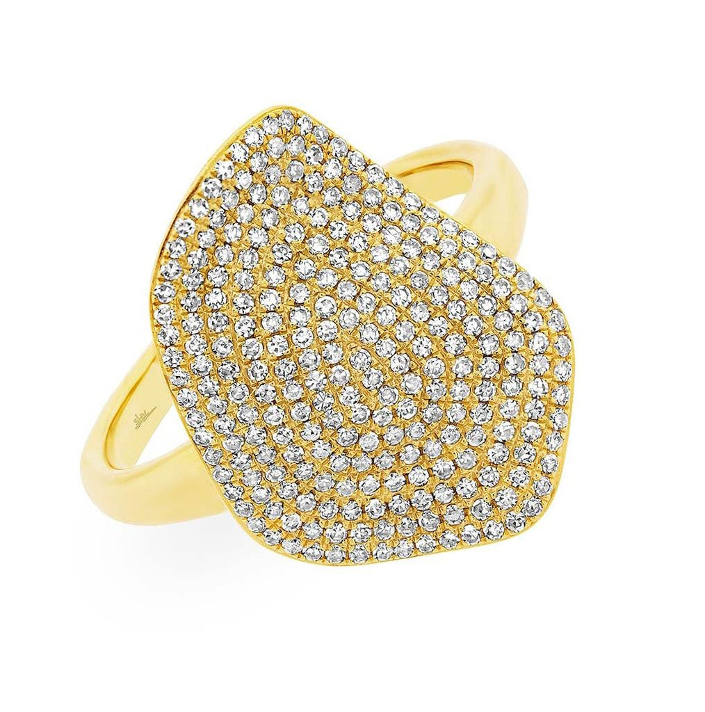 0.57 Ctw 14k Yellow Gold Diamond Pave Womens Ring