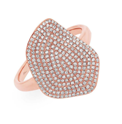 0.57 Ctw 14k Rose Gold Diamond Pave Womens Ring