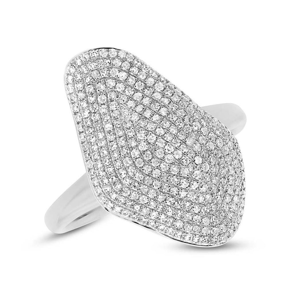 0.63 Ctw 14k White Gold Diamond Pave Womens Ring