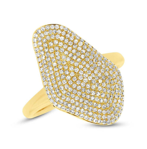 0.63 Ctw 14k Yellow Gold Diamond Pave Womens Ring