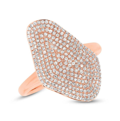 0.63 Ctw 14k Rose Gold Diamond Pave Womens Ring