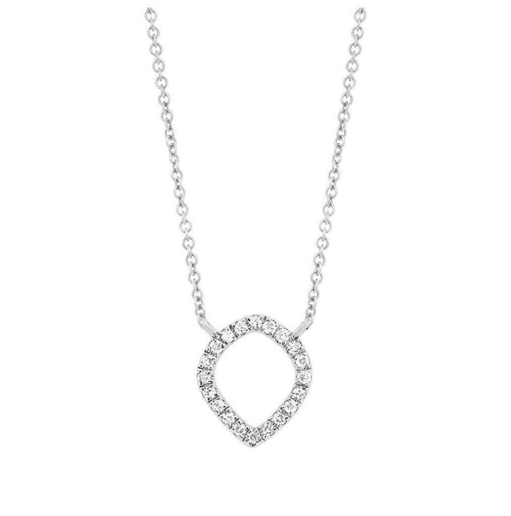 0.06 Ctw 14k White Gold Diamond Necklace