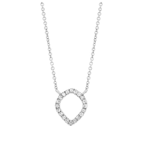 0.06 Ctw 14k White Gold Diamond Necklace