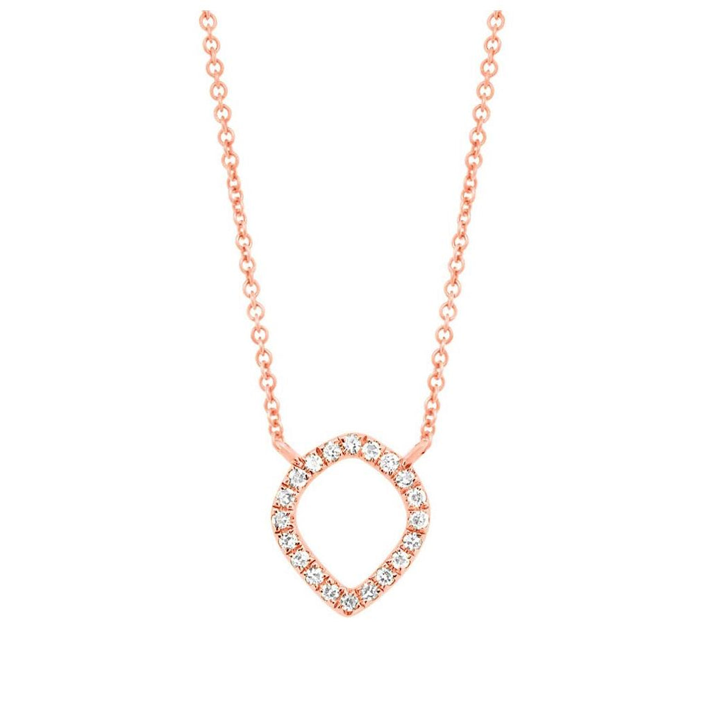 0.06 Ctw 14k Rose Gold Diamond Necklace