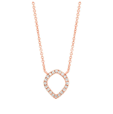 0.06 Ctw 14k Rose Gold Diamond Necklace