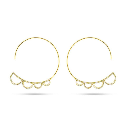 0.35 Ctw 14k Yellow Gold Diamond Hoop Earring