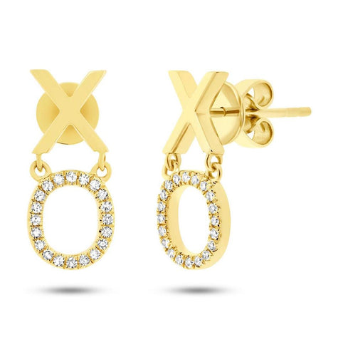 0.11 Ctw 14k Yellow Gold Diamond "xo" Earring