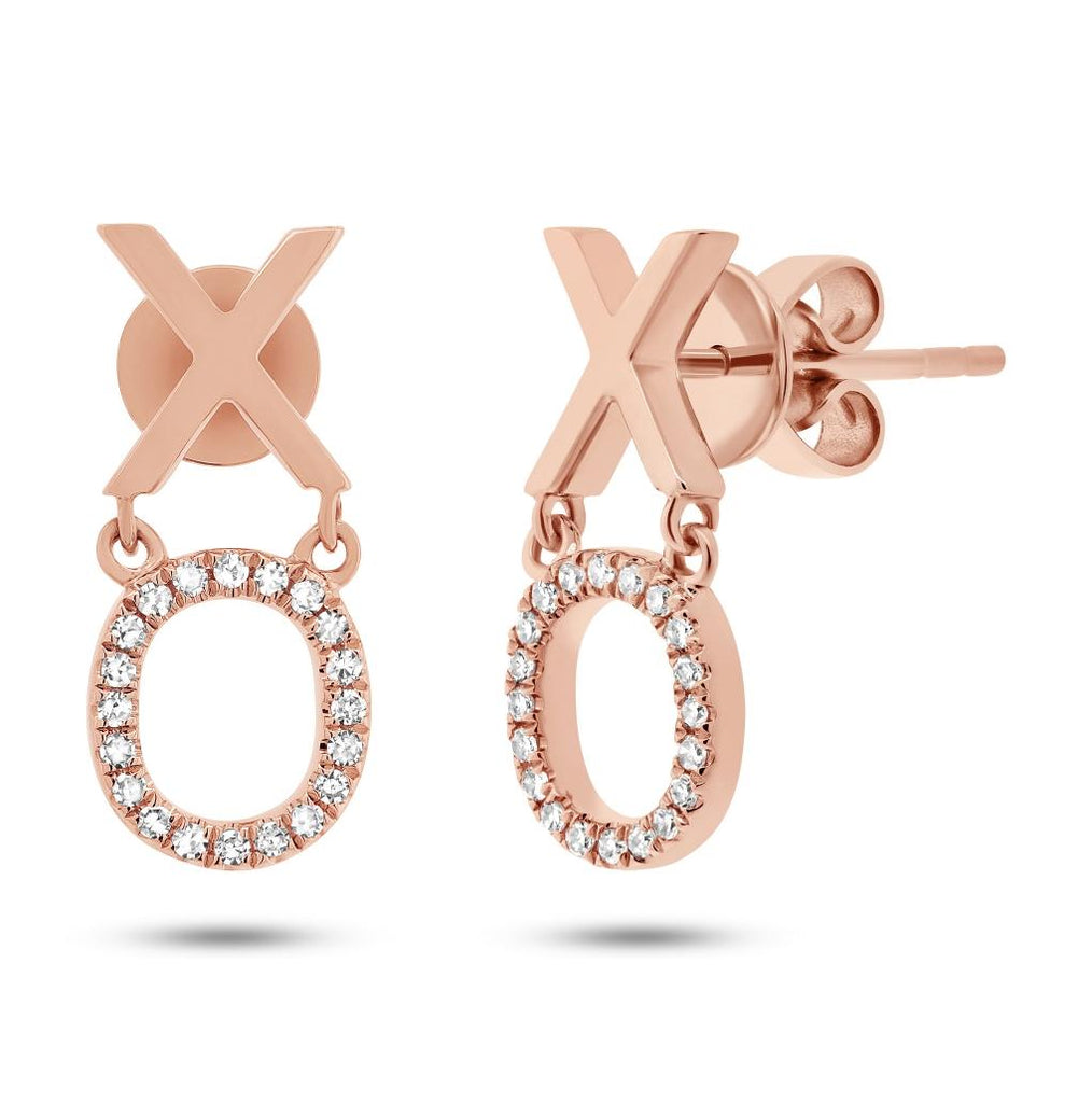 0.11 Ctw 14k Rose Gold Diamond "xo" Earring