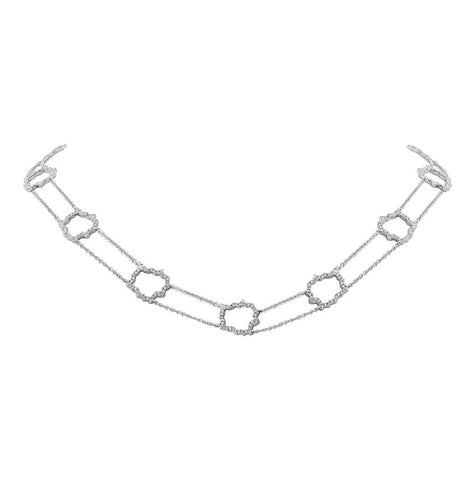 0.77 Ctw 14k White Gold Diamond Necklace