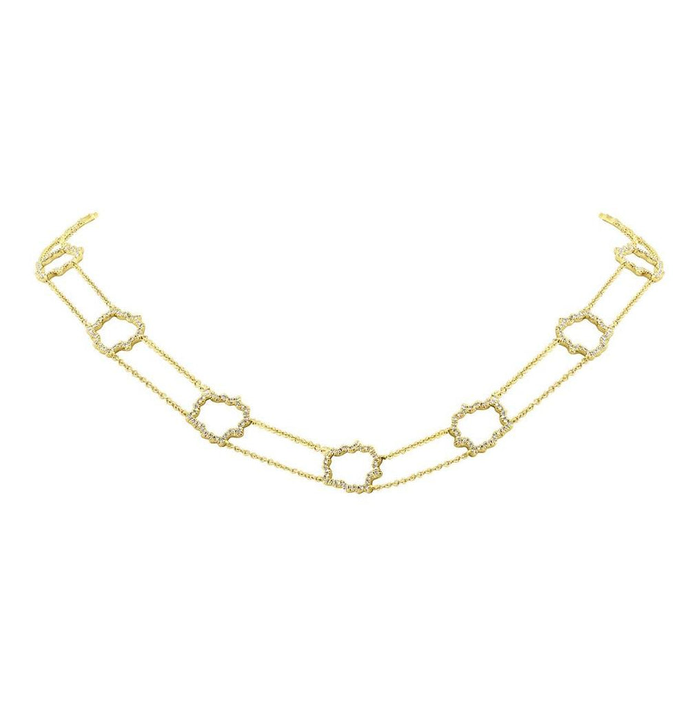 0.77 Ctw 14k Yellow Gold Diamond Necklace