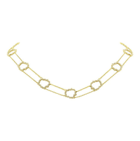 0.77 Ctw 14k Yellow Gold Diamond Necklace