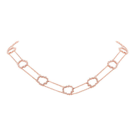 0.77 Ctw 14k Rose Gold Diamond Necklace