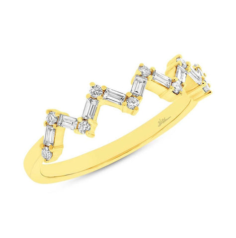 0.32 Ctw 14k Yellow Gold Diamond Baguette Womens Ring