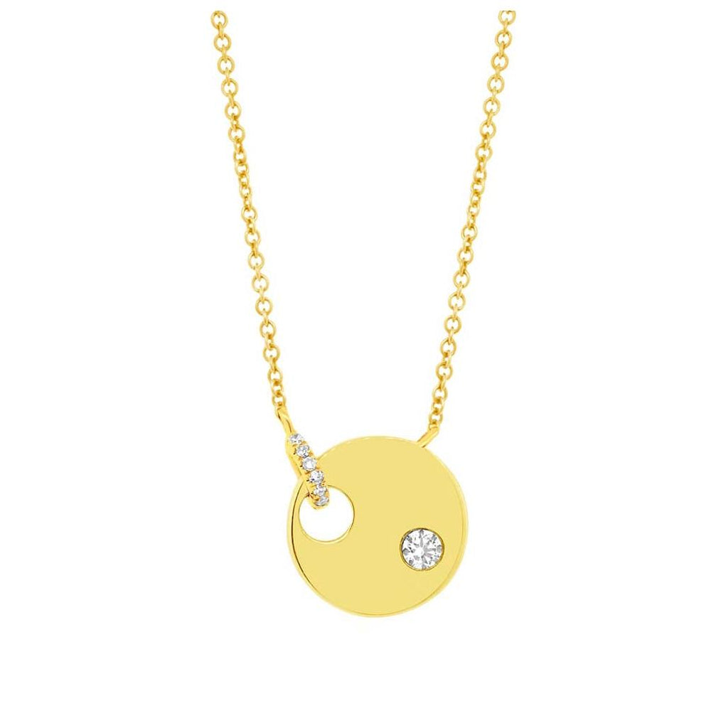 0.05 Ctw 14k Yellow Gold Diamond Circle Necklace