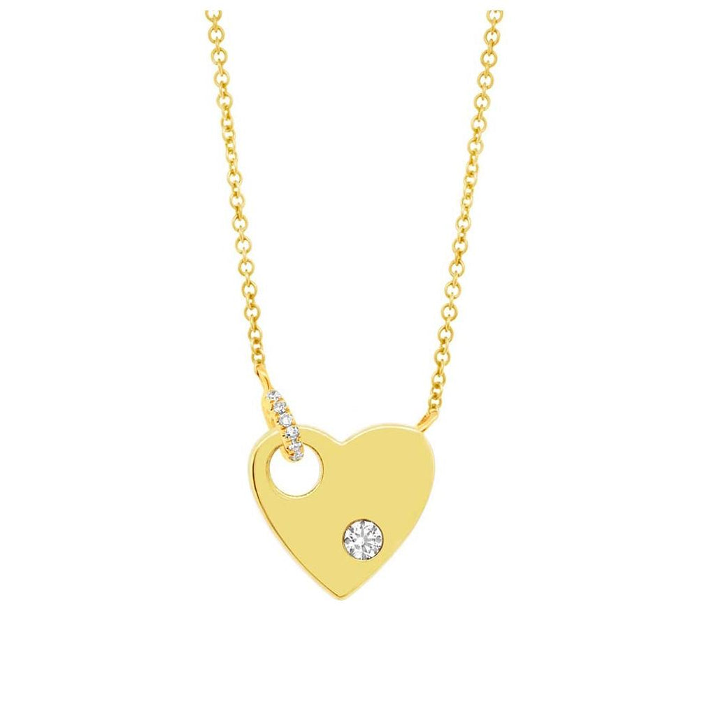 0.05 Ctw 14k Yellow Gold Diamond Heart Necklace