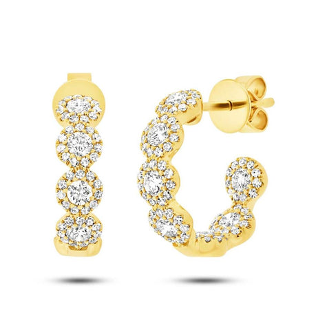 1.15 Ctw 14k Yellow Gold Diamond Hoop Earring