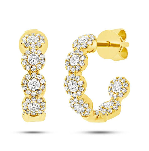 0.90 Ctw 14k Yellow Gold Diamond Hoop Earring