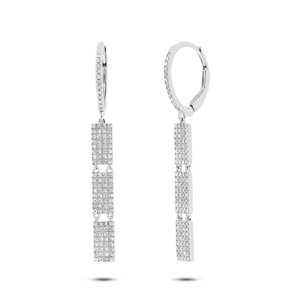 0.49 Ctw 14k White Gold Diamond Pave Earring