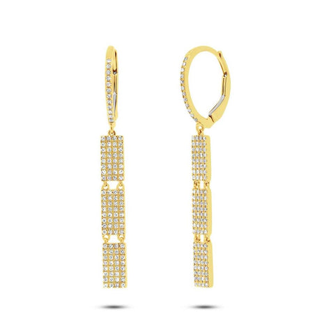 0.49 Ctw 14k Yellow Gold Diamond Pave Earring