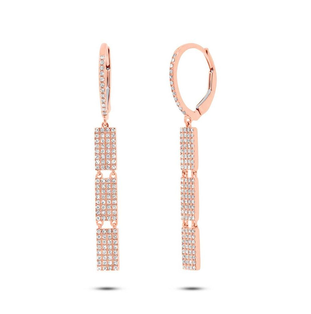 0.49 Ctw 14k Rose Gold Diamond Pave Earring