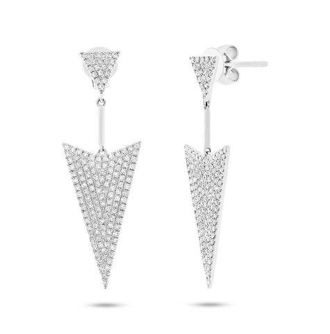 0.60 Ctw 14k White Gold Diamond Pave Earring