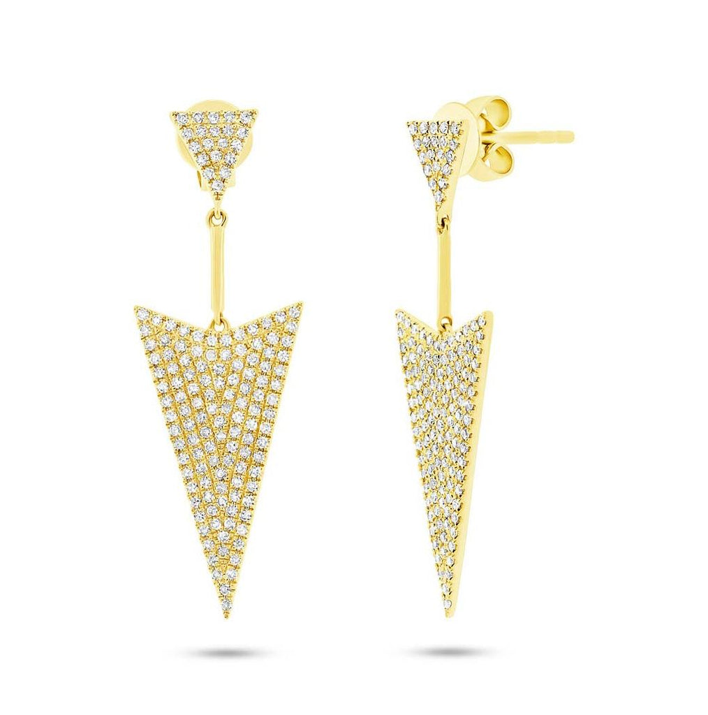 0.60 Ctw 14k Yellow Gold Diamond Pave Earring