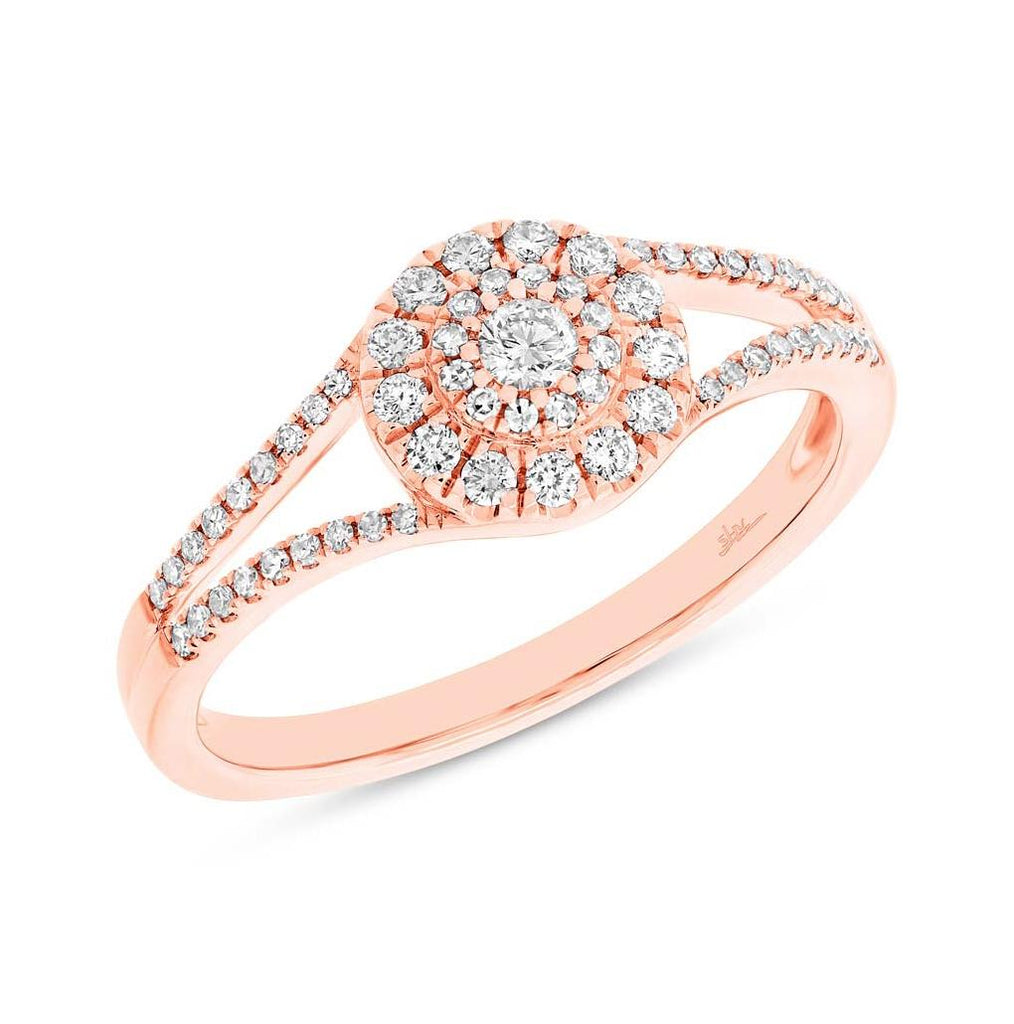 0.33 Ctw 14k Rose Gold Diamond Womens Ring