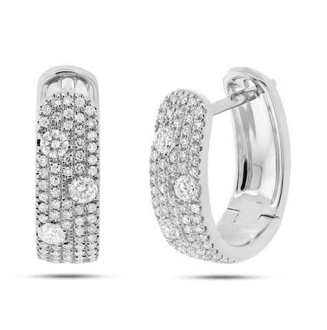 0.56 Ctw 14k White Gold Diamond Huggie Earring