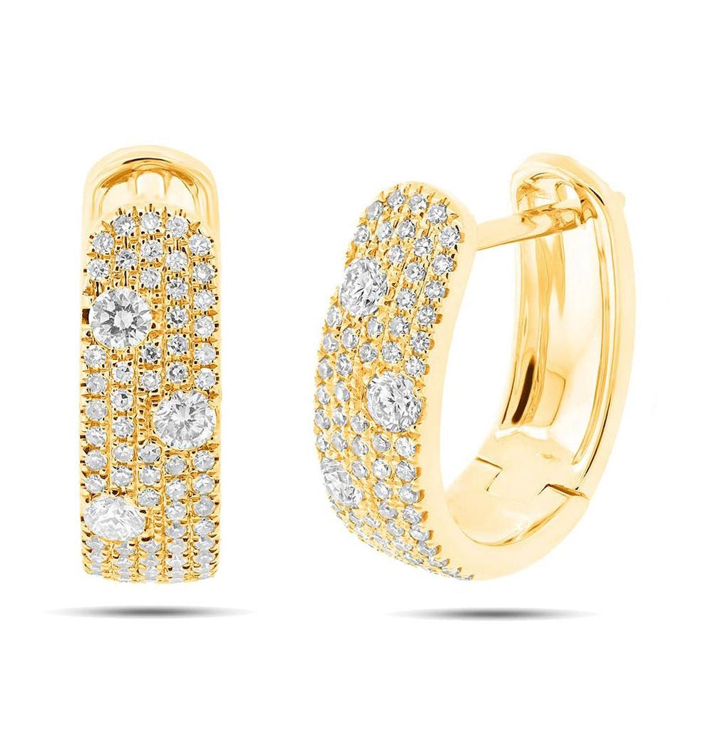 0.56 Ctw 14k Yellow Gold Diamond Huggie Earring