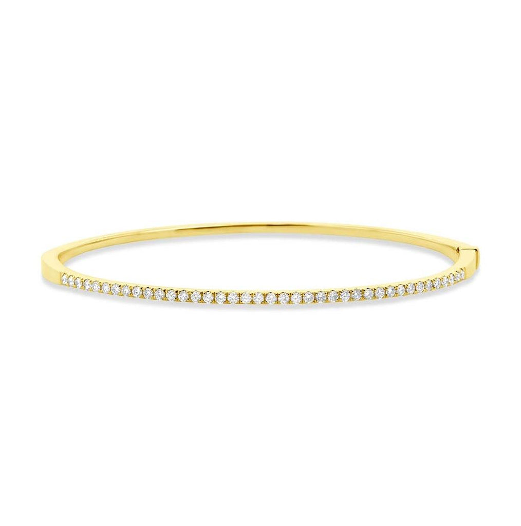 0.62 Ctw 14k Yellow Gold Diamond Bangle Bracelet