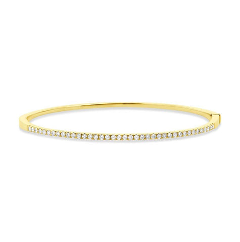 0.62 Ctw 14k Yellow Gold Diamond Bangle Bracelet