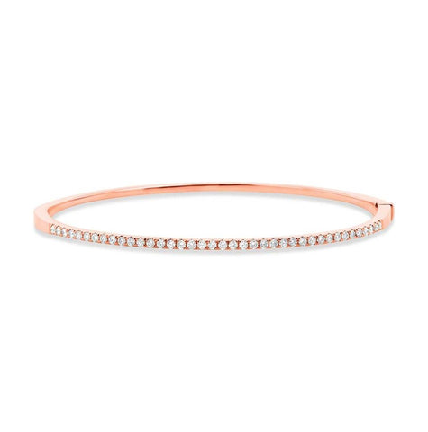 0.62 Ctw 14k Rose Gold Diamond Bangle Bracelet