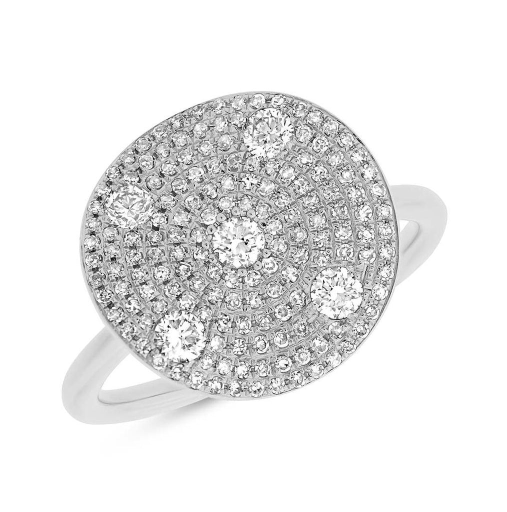 0.68 Ctw 14k White Gold Diamond Womens Ring