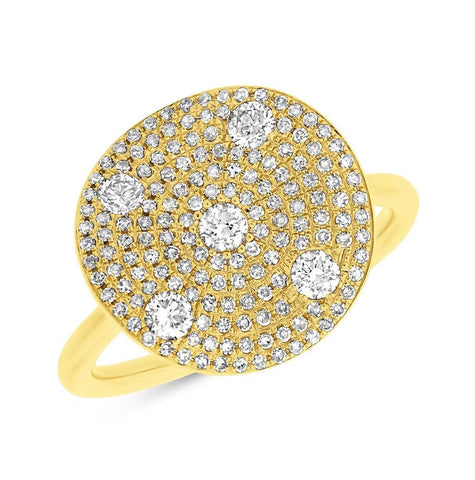 0.68 Ctw 14k Yellow Gold Diamond Womens Ring