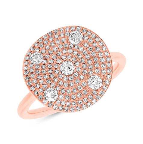 0.68 Ctw 14k Rose Gold Diamond Womens Ring