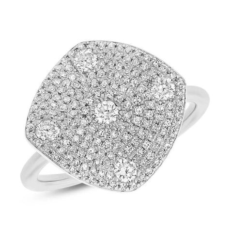 0.68 Ctw 14k White Gold Diamond Womens Ring