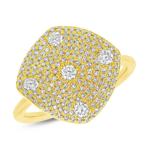 0.68 Ctw 14k Yellow Gold Diamond Womens Ring