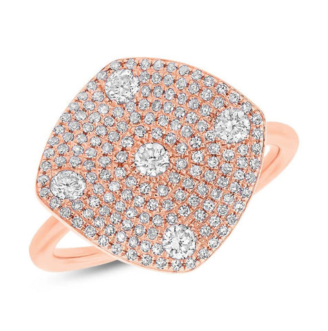 0.68 Ctw 14k Rose Gold Diamond Womens Ring