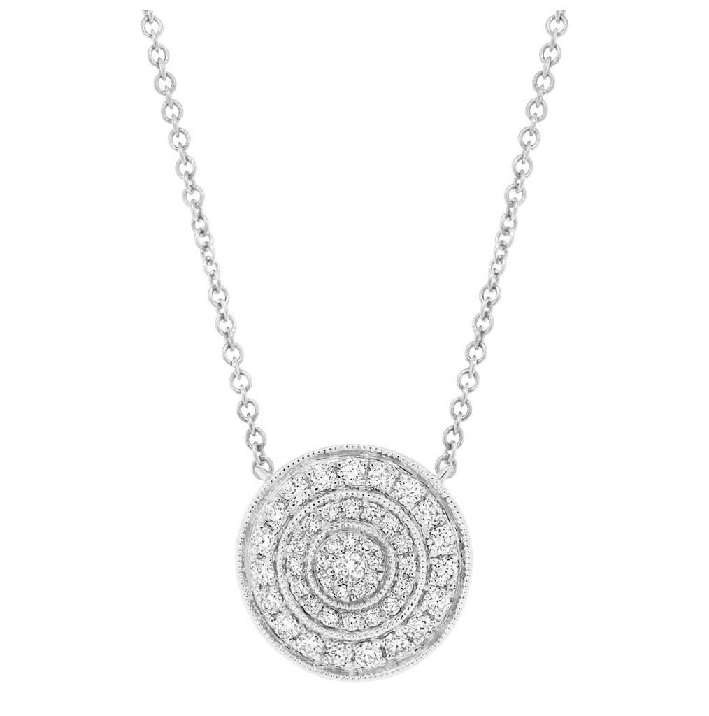 0.37 Ctw 14k White Gold Diamond Circle Necklace