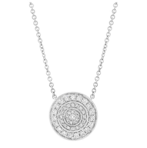 0.37 Ctw 14k White Gold Diamond Circle Necklace