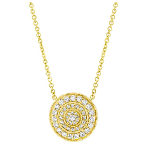 0.37 Ctw 14k Yellow Gold Diamond Circle Necklace