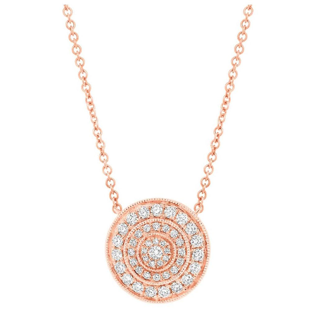 0.37 Ctw 14k Rose Gold Diamond Circle Necklace