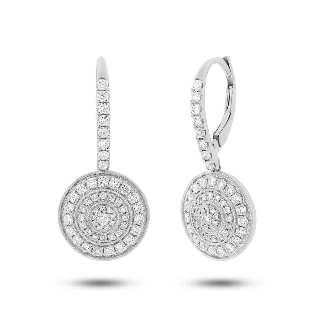 0.98 Ctw 14k White Gold Diamond Circle Earring