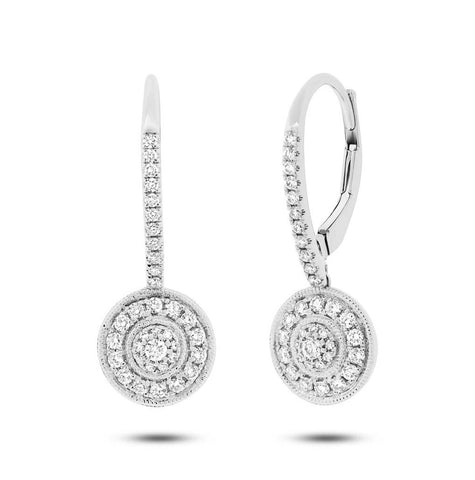 0.45 Ctw 14k White Gold Diamond Circle Earring