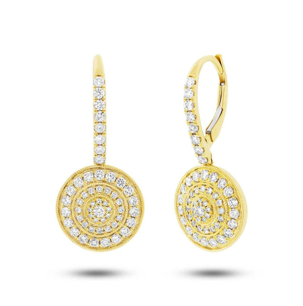 0.98 Ctw 14k Yellow Gold Diamond Circle Earring