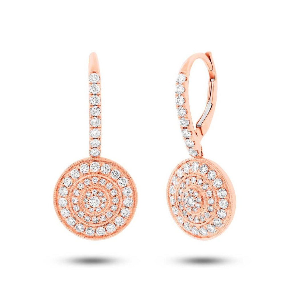 0.98 Ctw 14k Rose Gold Diamond Circle Earring