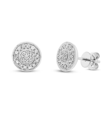 0.33 Ctw 14k White Gold Diamond Circle Earring